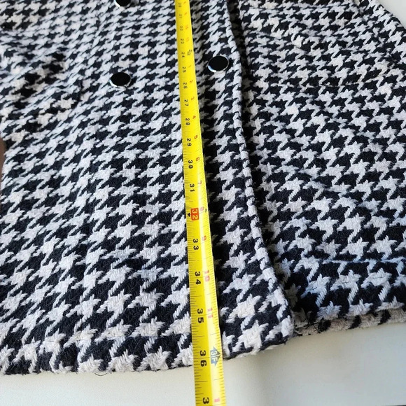 AliceBlue Houndstooth Black Ivory Woven Double-Breasted Blazer Jacket Unlined XL - Picture 12 of 15